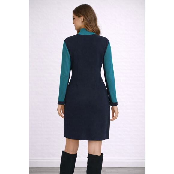 Kenar 2 Vintage Zip Up Long Sleeve Wool Blend Knit Dress Womens Size Small - Picture 2 of 11